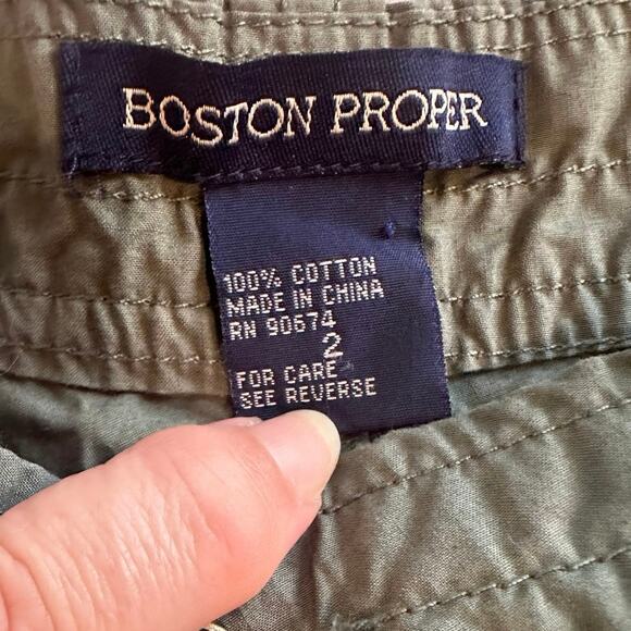Boston Proper Y2K 90s Kim Possible Army Green Baggy Utility Cargo Pants Size 2 - Picture 11 of 13